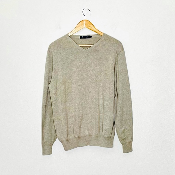 Men’s J. Crew V-Neck Cotton Sweater in Beige - Picture 1 of 5